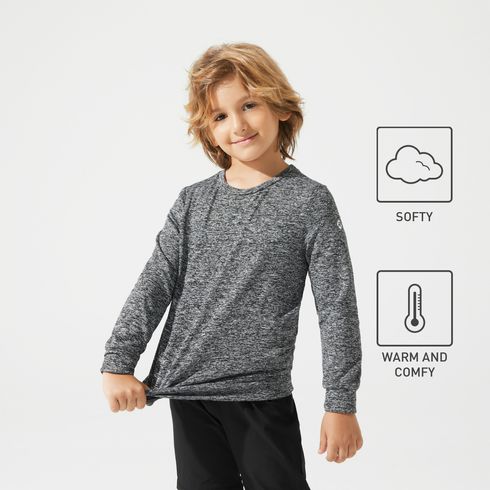 Activewear Kid Boy Solid Color Pullover Sweatshirt
