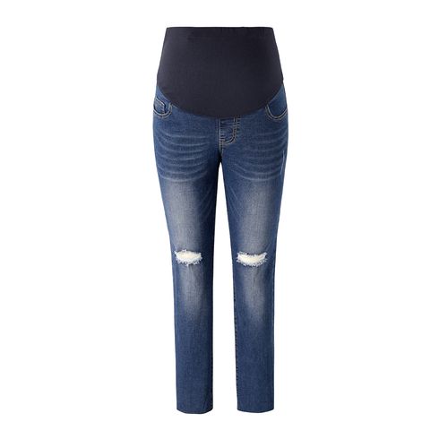 Maternity Ripped Cat Whiskers Straight Leg Jeans