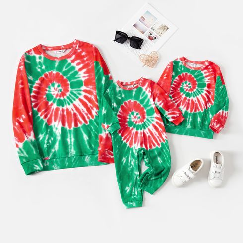 Mommy and Me Tie Dye Long-sleeve Sweatshirts