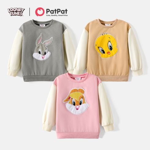 Looney Tunes Toddler Girl/Boy Character Embroidered Colorblock Cotton Sweatshirt