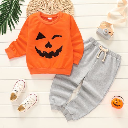 1-piece Toddler Boy Halloween Graphic Sweatshirt/ Elasticized Pants