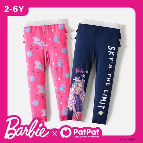 Barbie 1 unidade Criança Menina Orlas em ponto overlock Infantil Leggings/Slim-fit/Bootcut