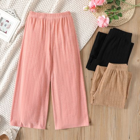 Kid Girl Solid Color Elasticized Straight Pants
