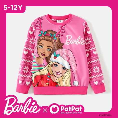Barbie Kid Girl Christmas Polar Fleece Pink Sweatshirt