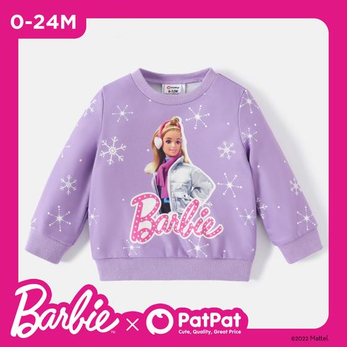 Barbie Baby Girl Snowflake and Character Sweatshrit