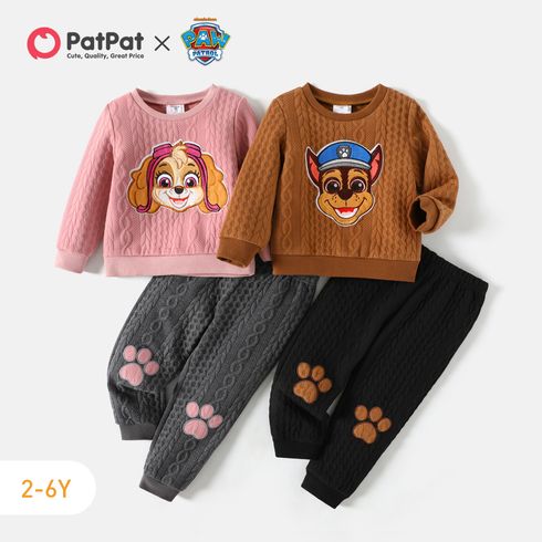 PAW Patrol 2pcs Toddler Boy/Girl Textured Pullover Sweatshirt and Elasticized Pants Set