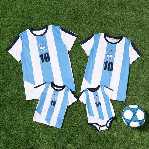 Family Matching Short-sleeve Graphic Blue Football T-shirts (Argentina)