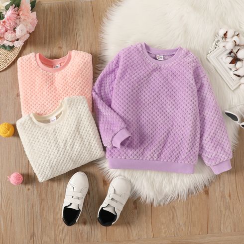 Kinder Mädchen Unifarben Pullover Sweatshirts