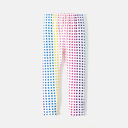 Barbie Toddler Girl Patch Embroidered Polka dots/Star Print/Solid Color Cotton Elasticized Leggings Colorful big image 5