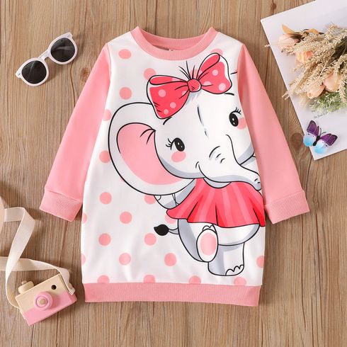 Criança Menina Costuras de tecido Infantil Elefante Vestidos