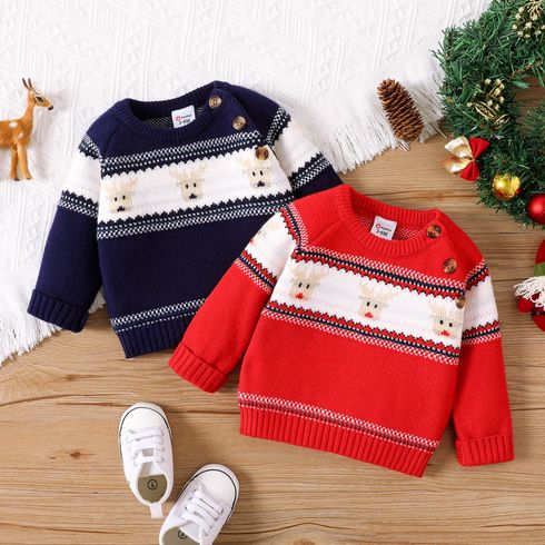 Christmas Baby Boy/Girl Deer Pattern Long-sleeve Knitted Sweater