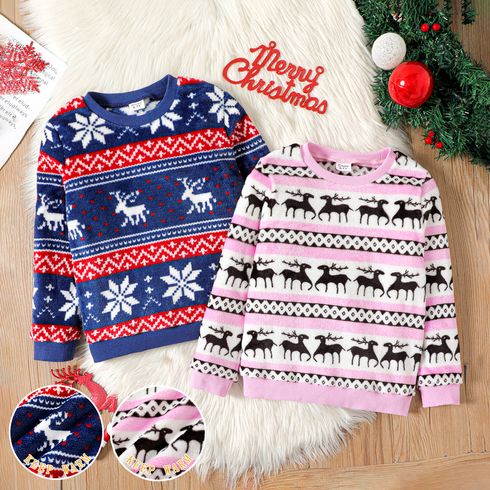Kid Boy/Kid Girl Christmas Deer Pattern Fleece Sweatshirt