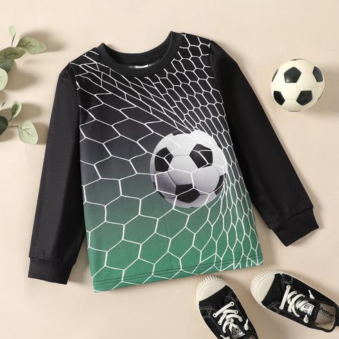 Kid Boy Trendy Soccer Print Pullover Sweatshirt