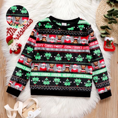 Natal Criança Unissexo Padrão de Natal Pullover Sweatshirt