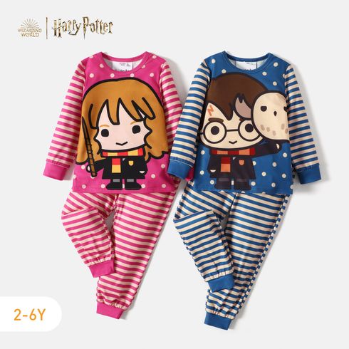 Harry Potter 2pcs Toddler Gil/Boy Character Print Striped Sweatshirt and Pants Set