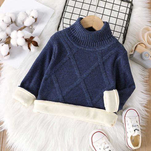 Toddler Boy/Girl Bsaic Turtleneck Thick Fleece Lined Sweater