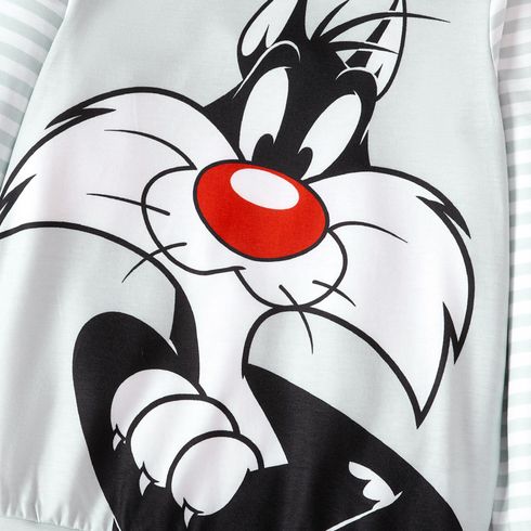 Looney Tunes Family Matching Striped Long-sleeve Cartoon Print Sweatshirts Multi-color big image 11