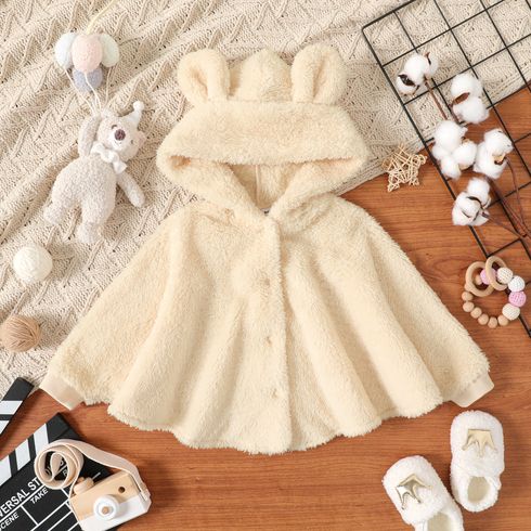 Baby Girl 3D Ear Hooded Thermal Fuzzy Cape