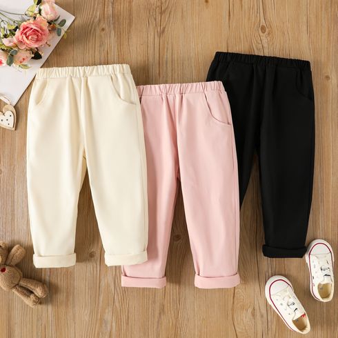 Toddler Girl/Boy Basic Solid Color Elasticized Pants