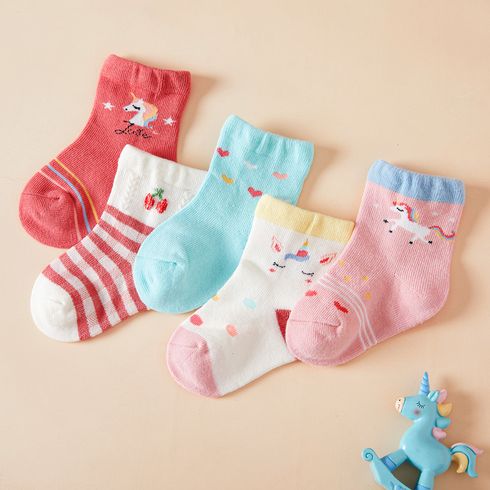 5-pairs Baby / Toddler Unicorn Print Socks Set