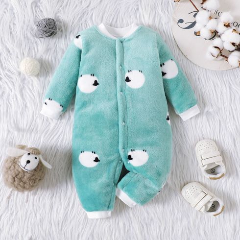 Baby Sheep Allover Fluffy Long-sleeve Jumpsuit