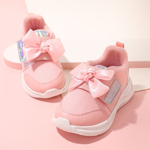 Toddler / Kid Bow Decor Holographic Panel Sneakers
