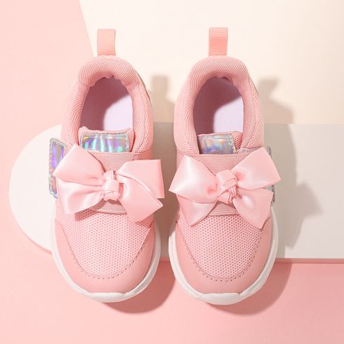 Toddler / Kid Bow Decor Holographic Panel Sneakers