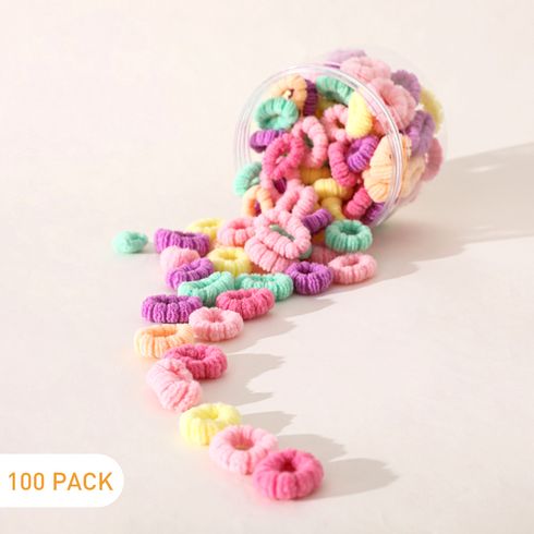 100er-Pack Multicolor-Haargummis aus hochelastischem Nylon für Mädchen