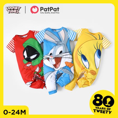 Looney Tunes Baby Boy/Girl Cartoon Animal Print Short-sleeve Jumpsuit