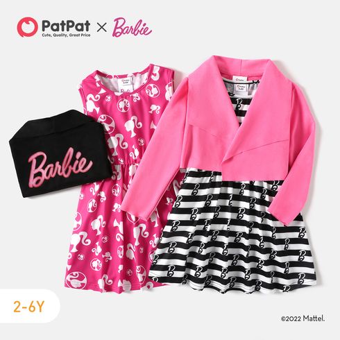 Barbie 2pcs Toddler Girl Sleeveless Dress and Suede Cardigan Jacket Set