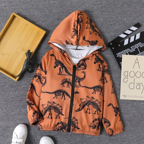 Kid Boy Animal Dinosaur Print Hooded Jacket