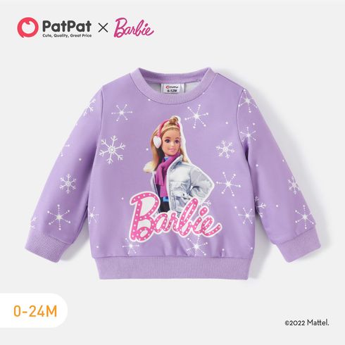 Barbie Baby Girl Snowflake and Character Sweatshrit