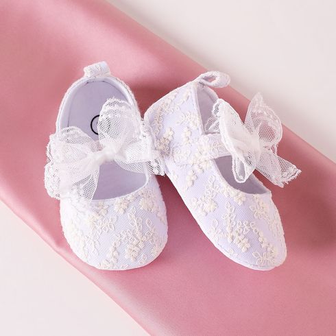 Baby / Toddler White Bow Soft Sole Cloth Princess Dresses Shoes