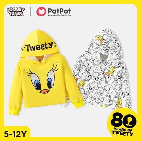 Looney Tunes Kid Girl Tweety Print Hoodie Sweatshirt