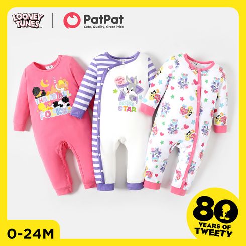 Looney Tunes Baby Boy/Girl Stars and Heart Print Jumpsuit