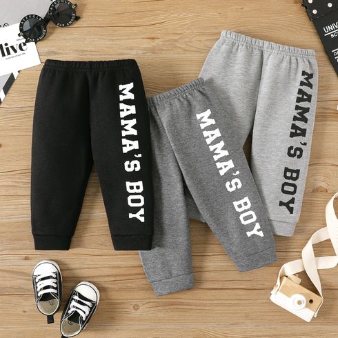 Baby Boy Thermal Lined Letter Print Sweatpants