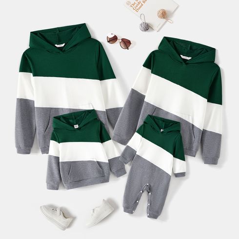 Family Matching Colorblock Long-sleeve Hoodies
