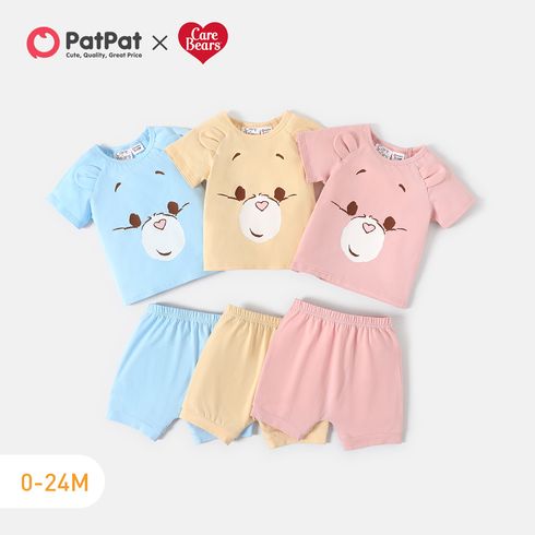 Care Bears 2pcs Baby Boy/Girl Cotton Short-sleeve 3D Ears Detail Graphic Tee and Shorts Set