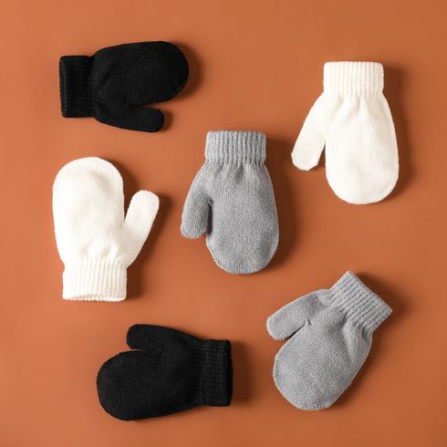 3-pairs Baby Solid Mittens Gloves Set