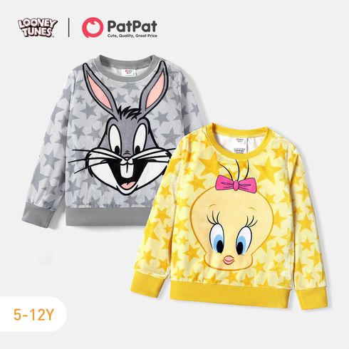 Looney Tunes Kid Girl/Boy Star Print Velvet Pullover Sweatshirt