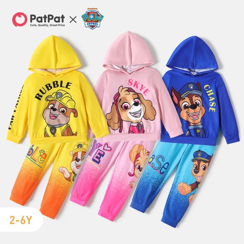 Sudadera con capucha con estampado de letras para niño/niña pequeña de patrulla canina/pantalones elásticos