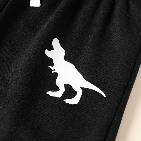 2pcs Kid Boy Animal Dinosaur Print Pullover Sweatshirt and Elasticized Pants Set OffWhite big image 6