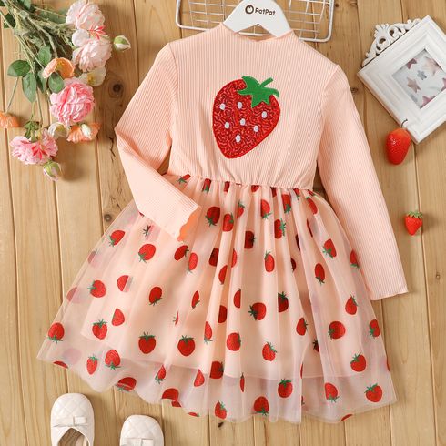 Bambini Ragazza Cuciture in tessuto Frutta e verdura Vestiti