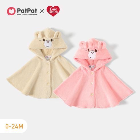 Care Bears Baby Girl 3D Ears Hooded Button Front Thermal Fleece Cape