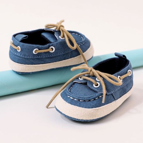 Baby / Toddler Lace Up Denim Prewalker Shoes Blue big image 3