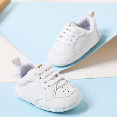 Baby / Toddler White Lace Up Breathable Prewalker Shoes