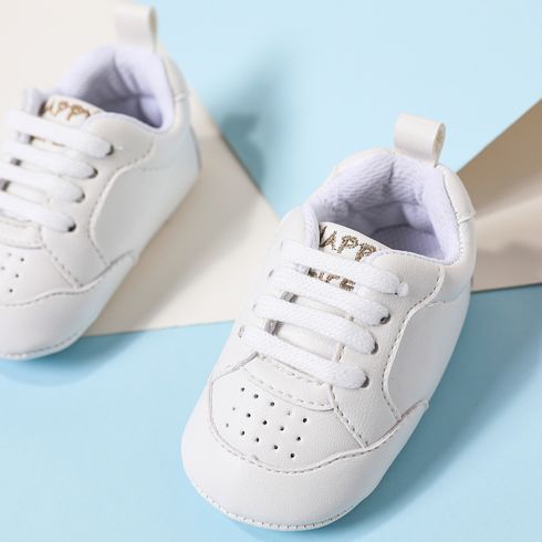 Baby / Toddler White Lace Up Breathable Prewalker Shoes White big image 2