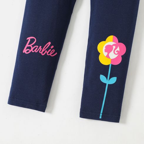 Barbie Toddler Girl Naia/Cotton Letter Print Elasticized Leggings royalblue big image 3