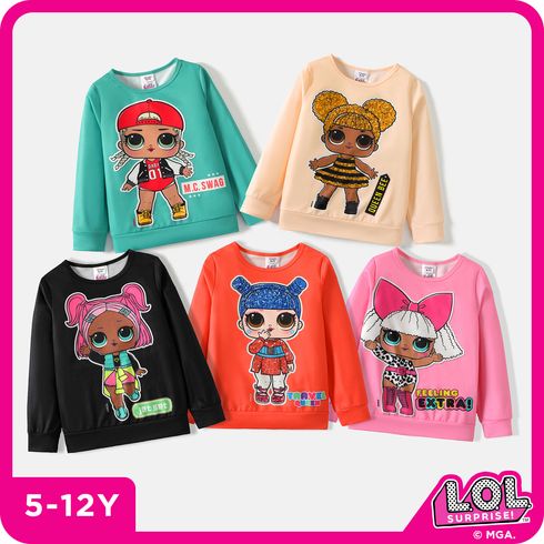 L.O.L. SURPRISE! Kid Girl Letter Characters Print Pullover Sweatshirt