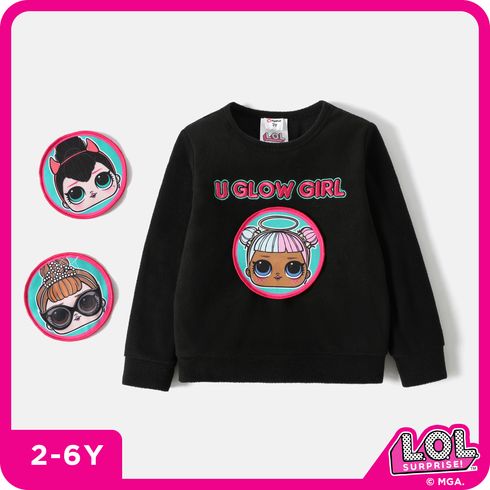 L.O.L. SURPRISE! Toddler Girl Removable Patch Design Black Sweatshirt